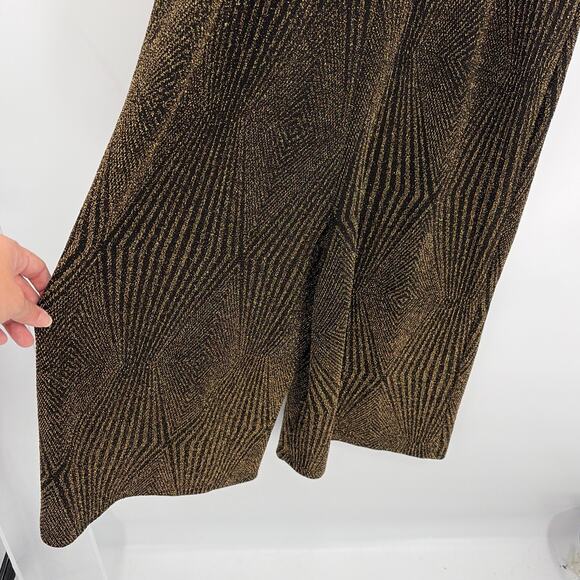 Topshop Metallic Jumper Sz 10 Gold Black Y2K Holiday Clubwear Geometric NWT Glam - Picture 10 of 12